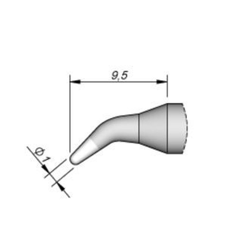 Наконечник JBC C245-804 конический 1,0 мм (изогнутый, удлинённый)