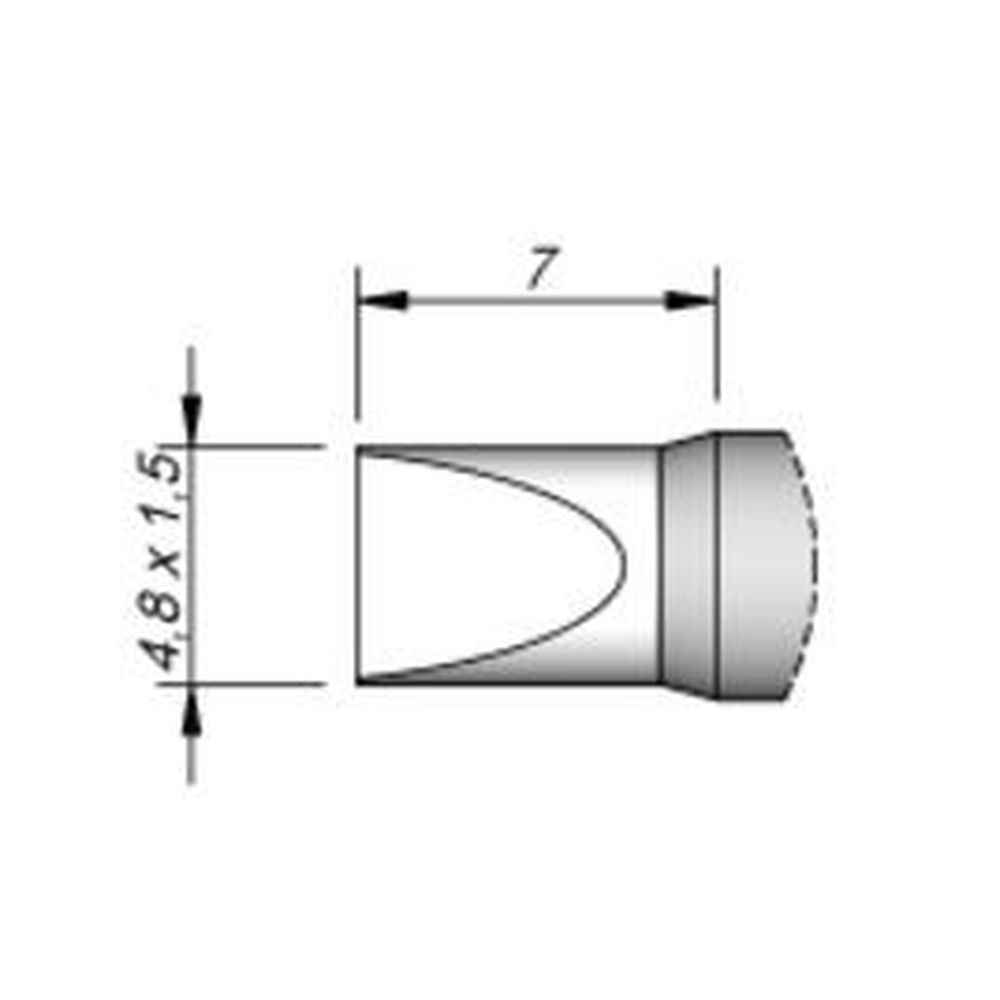Наконечник JBC C245-808 клиновидный 4,8 х 1,5 мм (удлинённый, высокая теплопередача)