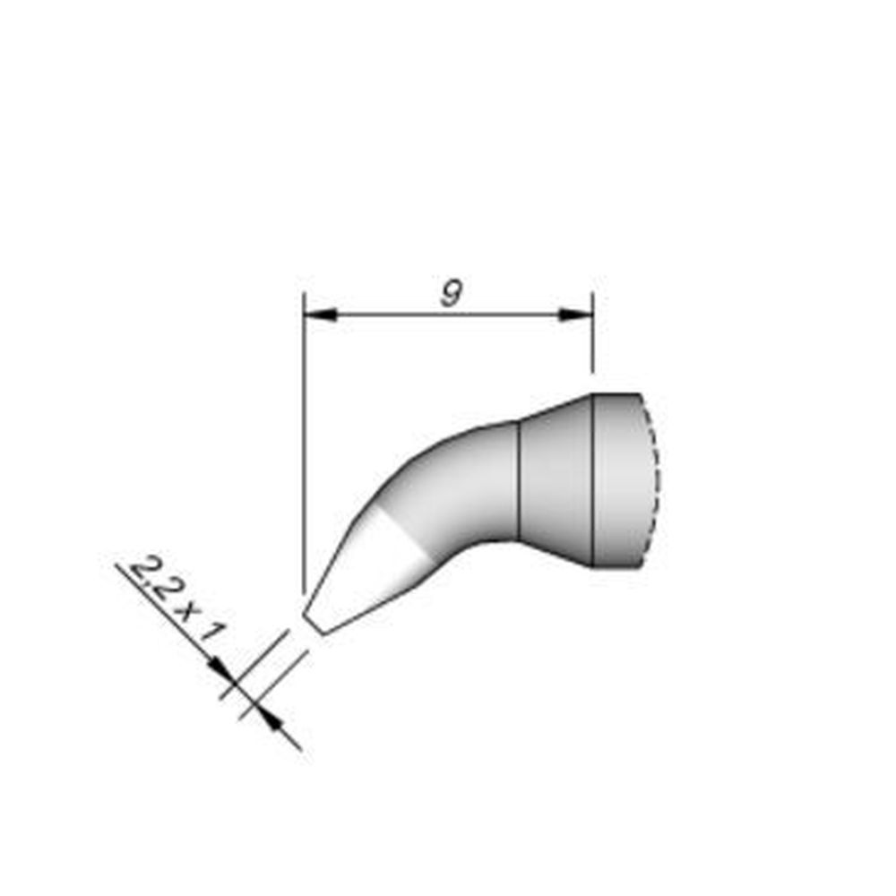 Наконечник JBC C245-846 клиновидный 2,2 х 1,0 мм (изогнутый, удлинённый)