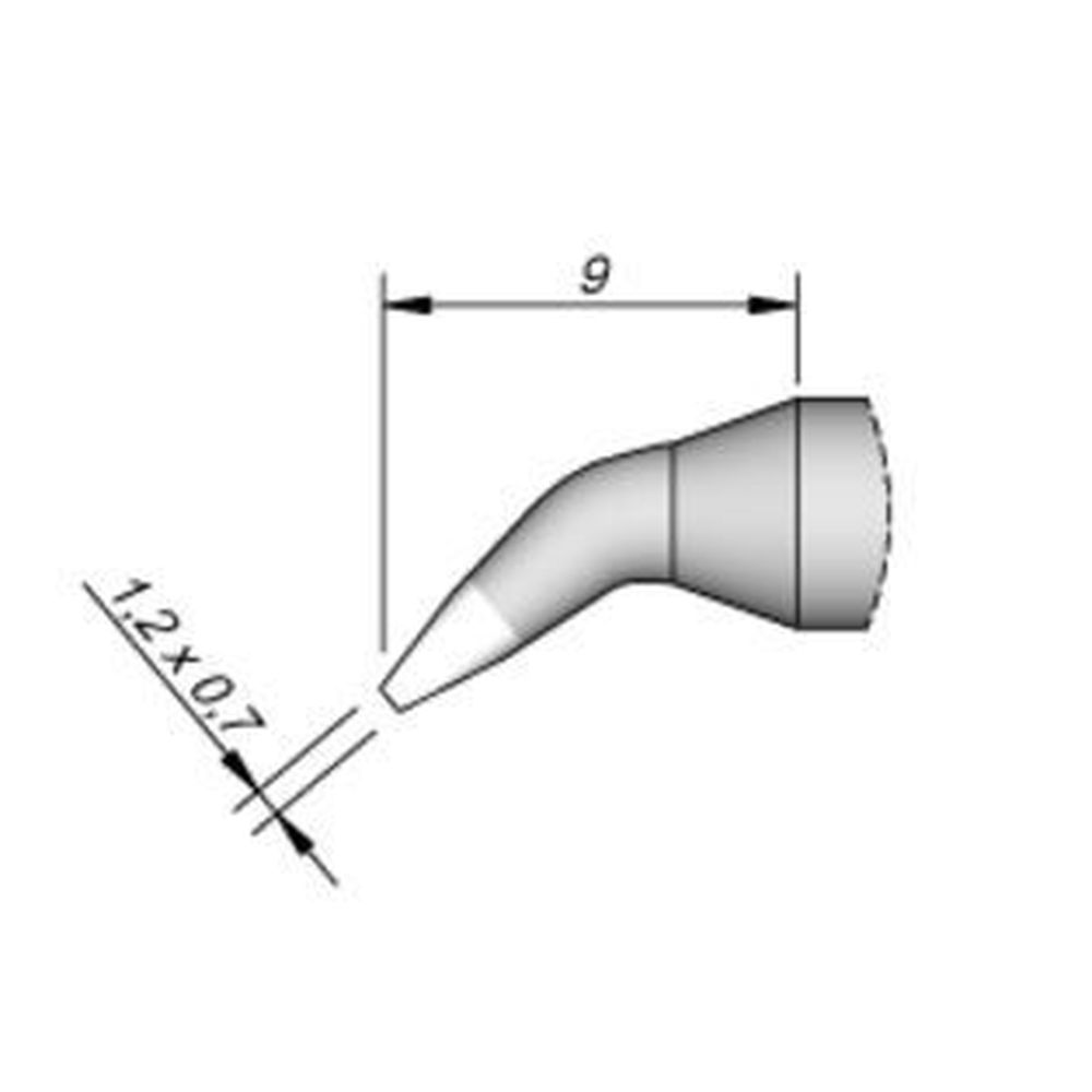 Наконечник JBC C245-862 клиновидный 1,2 х 0,7 мм (изогнутый, удлинённый)