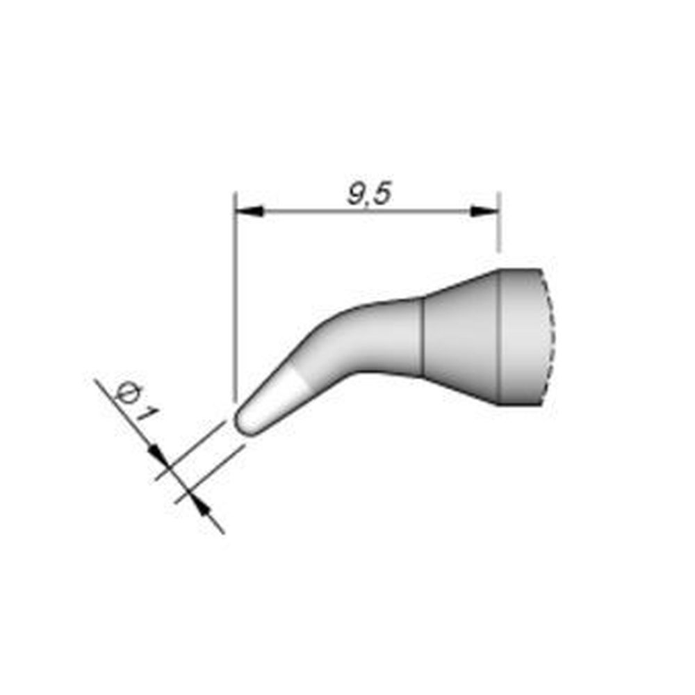 Наконечник JBC C245-904 конический 1,0 мм (изогнутый)