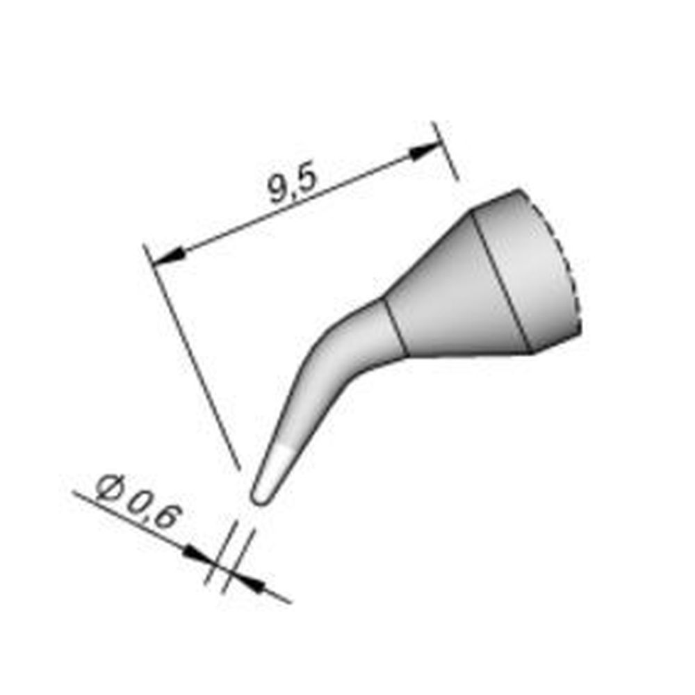 Наконечник JBC C250-401 конический 0,6 мм (изогнутый)