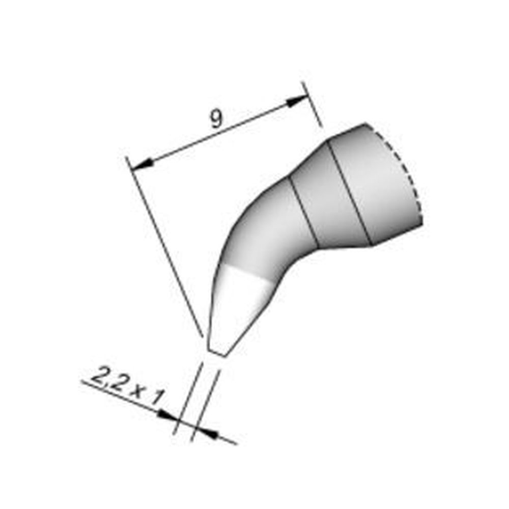 Наконечник JBC C250-406 клиновидный 2,2 х 1,0 мм (изогнутый)