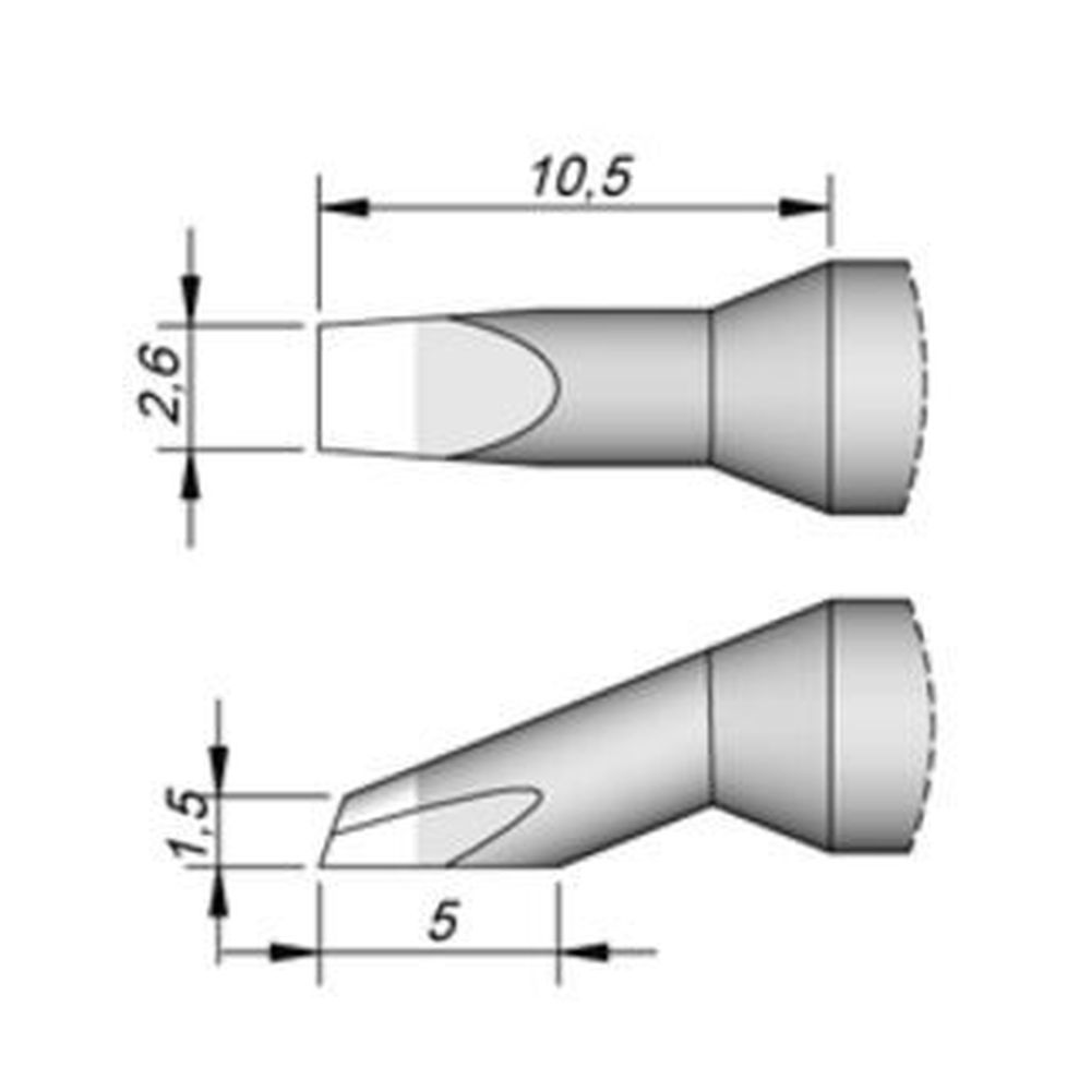 Наконечник JBC C420-272 скошенный 2,6 мм (CHIP)