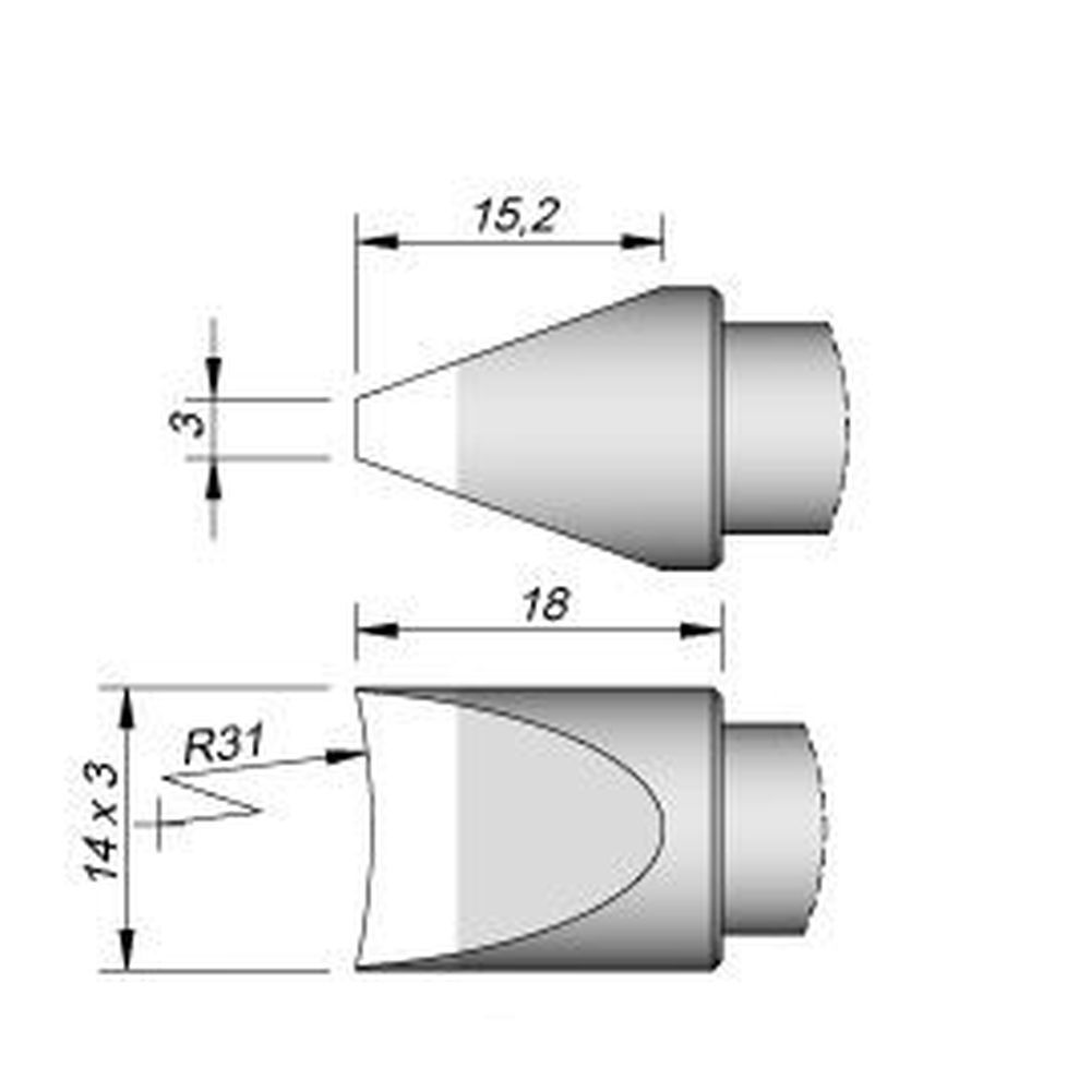 Наконечник JBC C470-029 для пайки пинов и кабельных соединений R=31,0 мм