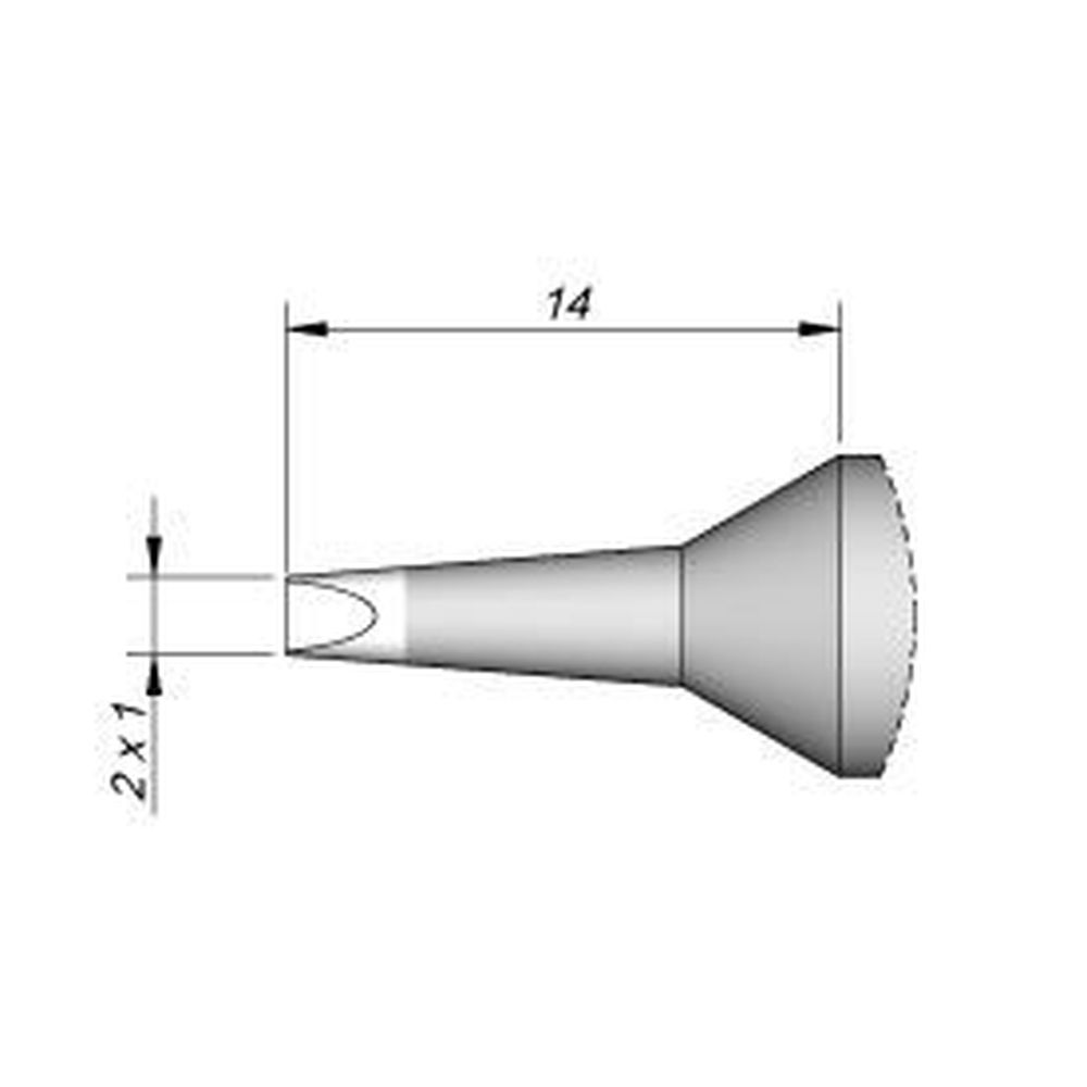 Наконечник JBC C470-036 клиновидный 2,0 х 1,0 мм