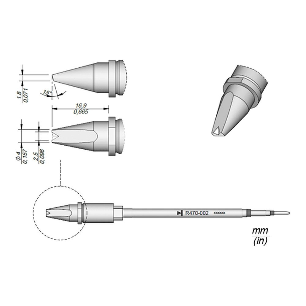 Наконечник JBC R470-017 клиновидный 4,0 х 1,8 мм