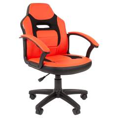 Кресло CHAIRMAN Kids 110 черный пластик, экокожа/ ткань TW, черно-красный