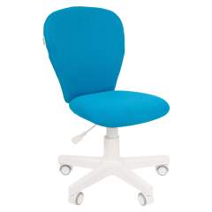 Кресло CHAIRMAN Kids 105 белый пластик, ткань TW, голубой