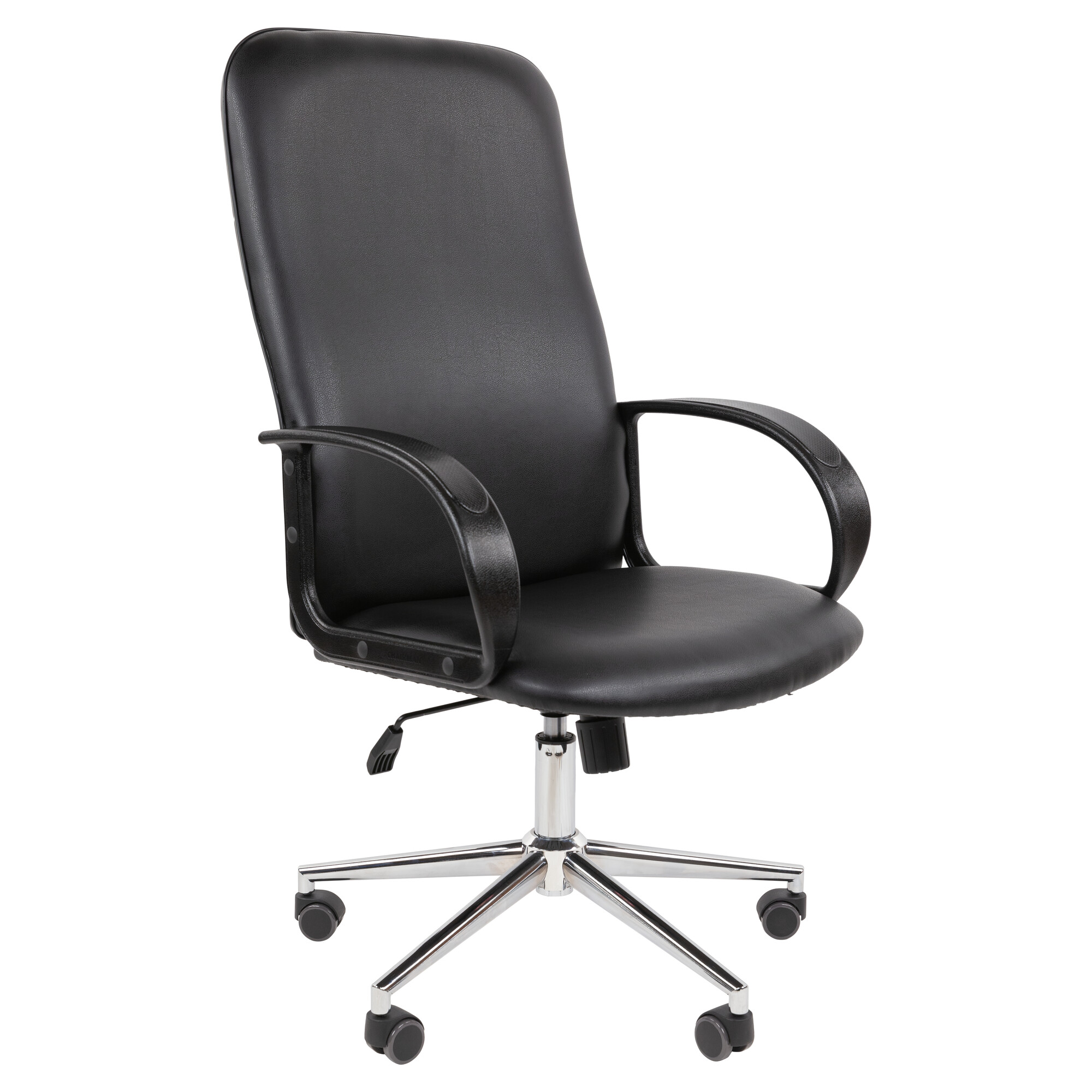Офисное кресло CHAIRMAN 278 хром, экокожа, черный