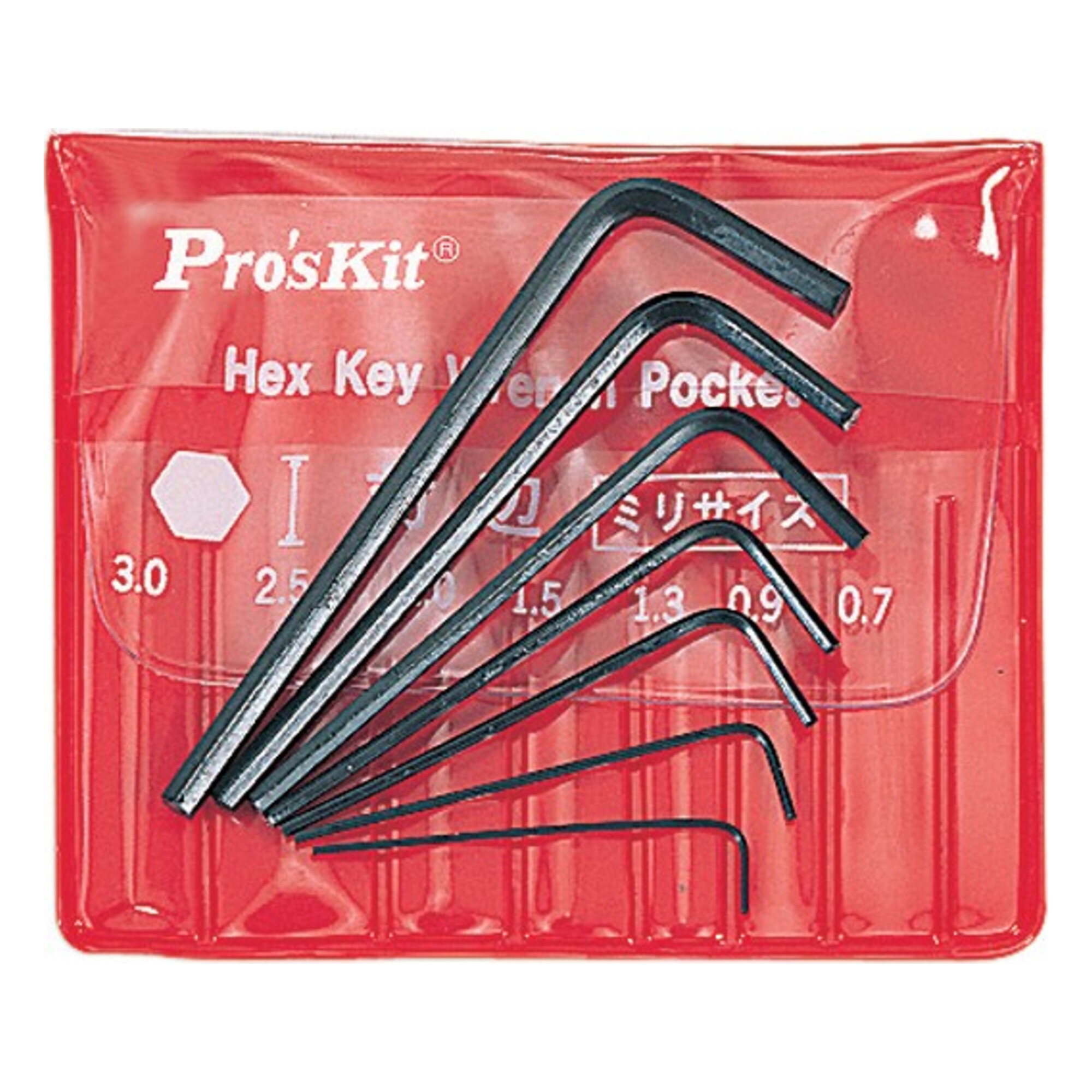 Набор шестигранных ключей миниатюрных 0,7-3 мм ProsKit 8PK-022