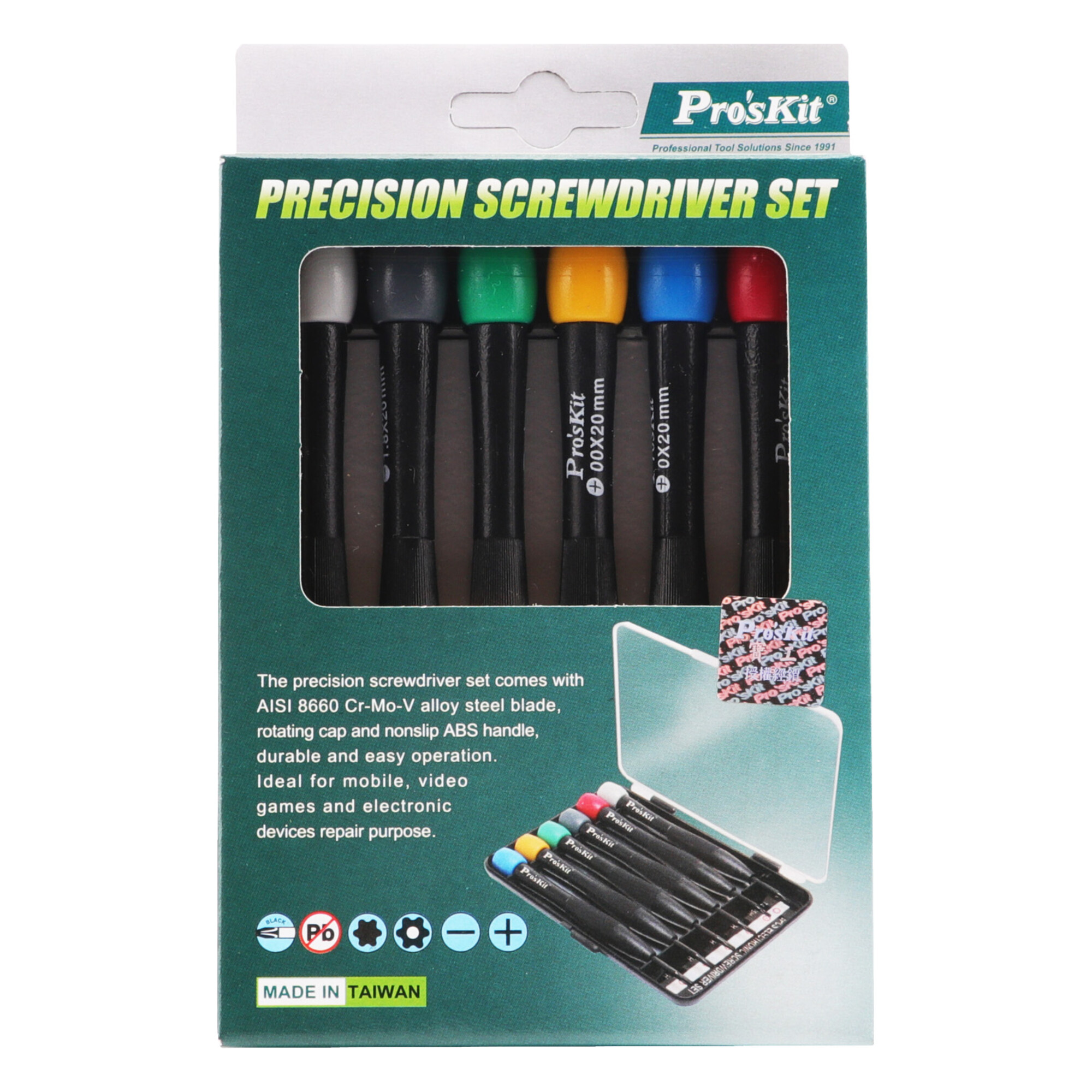 Набор прецизионных отверток ProsKit 8PK-2061