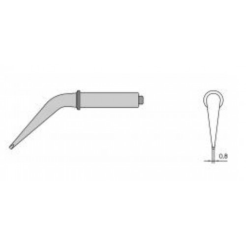 Weller T0054210799. Наконечник Weller CT5 AX7, клин, изогнутый, 1.6мм, 370°C