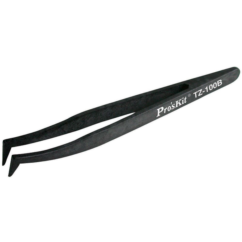 Пинцет ProsKit TZ-100B изогнутый остроконечный антистатический (115 мм.)