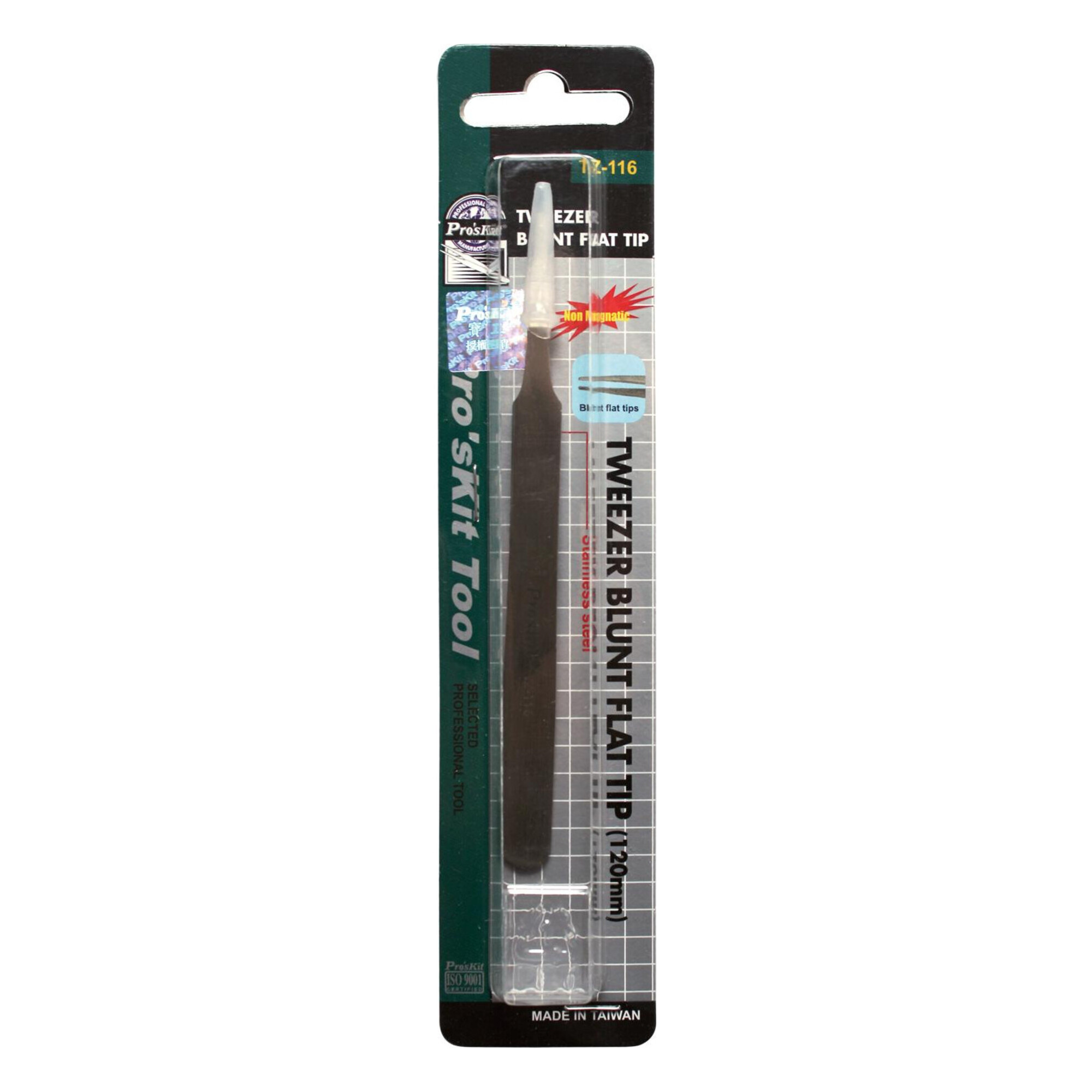 Пинцет антимагнитный 120мм Pro'sKit TZ-116