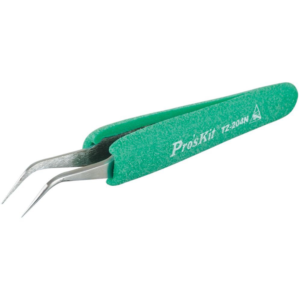 Пинцет изогнутый  антистатический ProsKit TZ-204N (120,5 мм.)