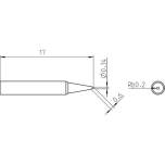 Weller T0050103799. Наконечник Weller RTP 004 B, односторонний срез, 0.4мм, длина 17мм