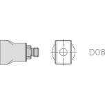 Weller T0058727781N. Сопло Weller D08, 2х-сторон., с пластиной подогрева, 15.0х10.0мм