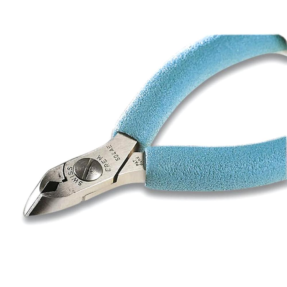 Остроконечные кусачки  Erem 504AE, загнутая, широкая, закругленная головка