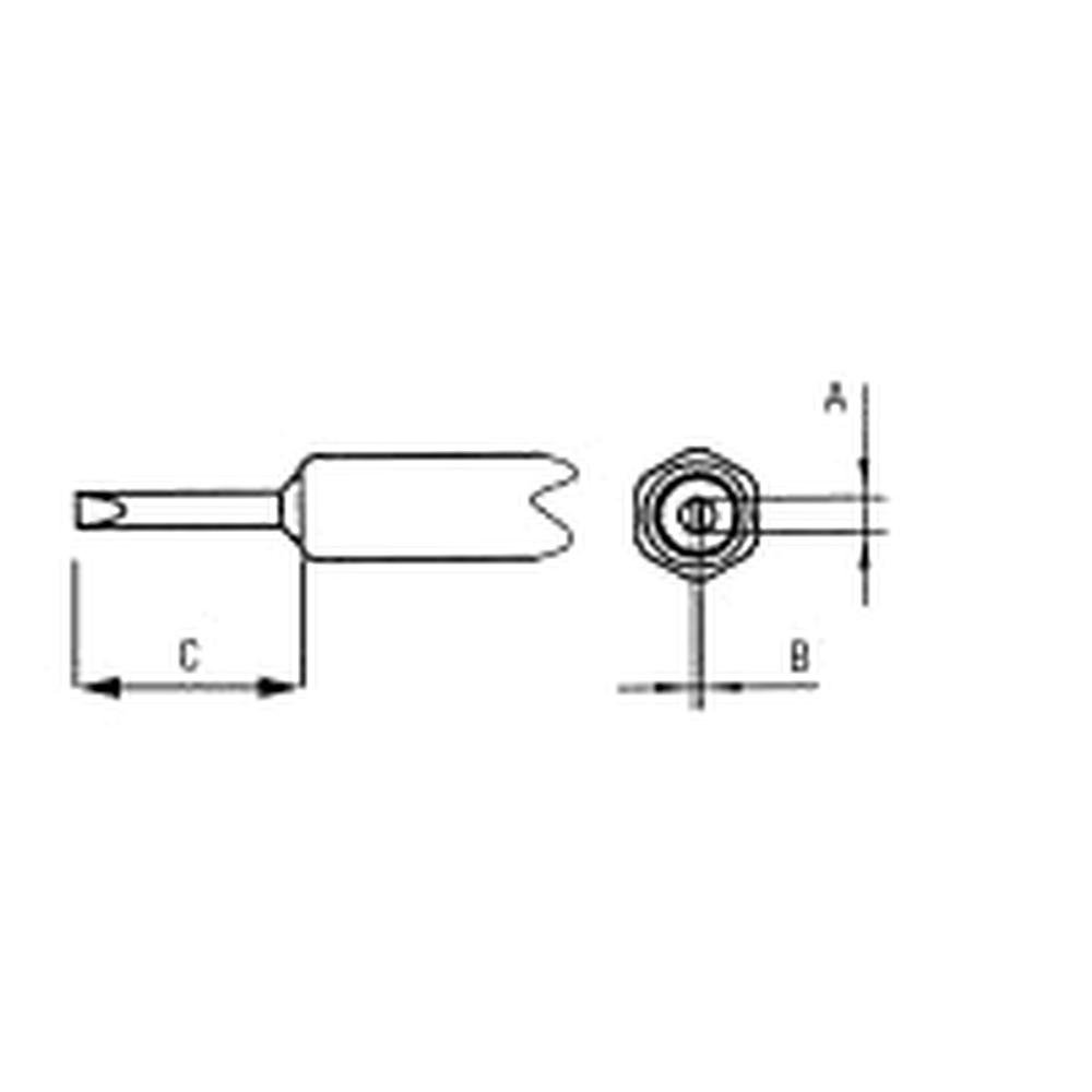 Weller NTC. NT C Chisel tip, Width 3.2 mm, Thickness 0.8 mm, Length 8.2 mm