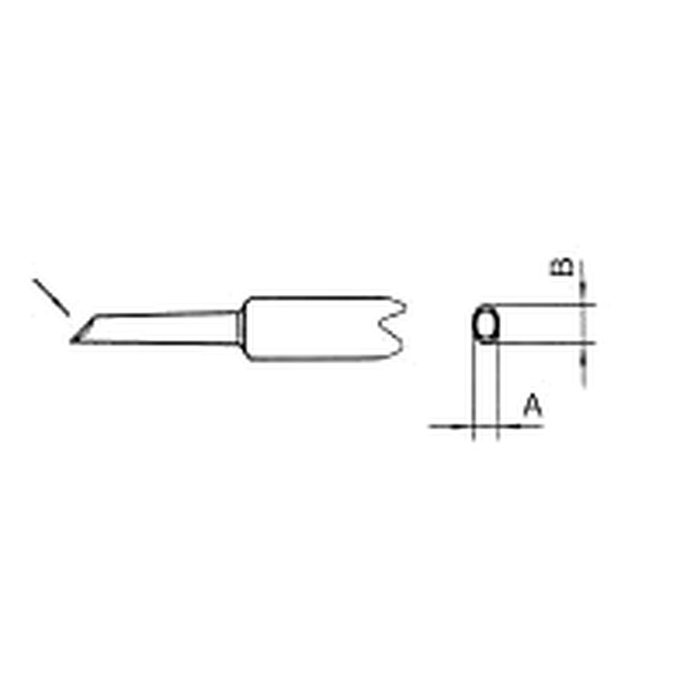 Weller NTGW. NT GW Gull wing tip, Ø 2,0 mm, Width 2,0 mm, Thickness 3,0 mm, Length 13,4 mm