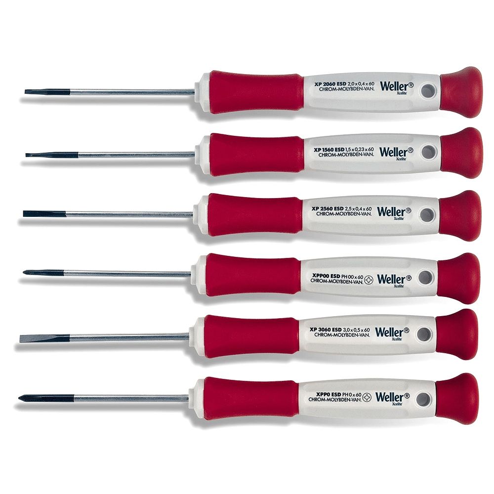 Weller XP600. SCREWDRIVER SET,6PC,PRECISION,ESD SAFE